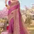 Pink Zari Embroidered Border Georgette Saree With Matching Blouse Piece
