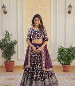  Designer Trending Dyeable Pure Viscose Jacquard Fabric Lehenga Choli & Dupatta Set 