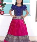 Kids Rani Pink Lehenga Choli For Girls 