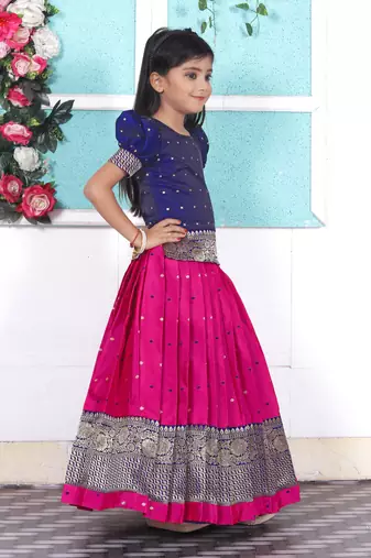 Kids Rani Pink Lehenga Choli For Girls 