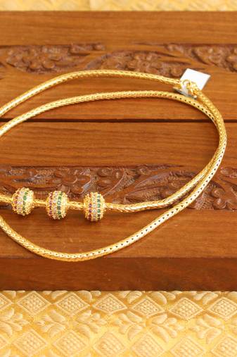 Designer gold plated cz moppu chain