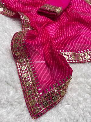 Georgette Mothda Fabric with Beautiful rich look saree 4
