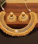 Designer gold plated necklace set