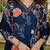 women blue cotton blend floral printed straight kurta trouser with dupatta
