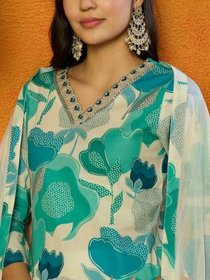 women white rayon blend floral printed straight kurta trouser with dupatta 2