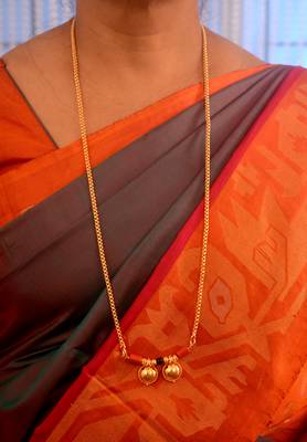 Golden mangalsutra LONG with double vati one gram gold 4