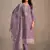 Lavender organza embroidery work designer salwar suit