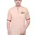 men's tailored fit peach orange cotton short kurta