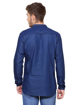 men's tailored fit denimax blue short denim kurta 2