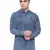 men's tailored fit cloud grey short denim kurta