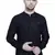 men's tailored fit black short denim kurta