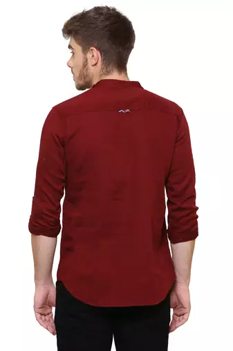 men's tailored fit beige cotton short kurta