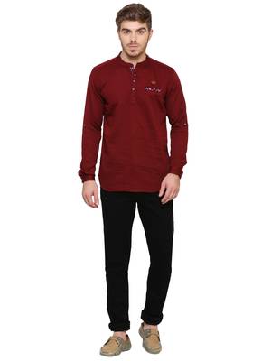 men's tailored fit beige cotton short kurta 4