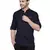 men's tailored fit indigo blue cotton short kurta