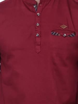 men's tailored fit beige cotton short kurta 5