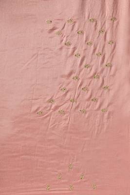 Peach heavy sequence embroidery work silk saree 3