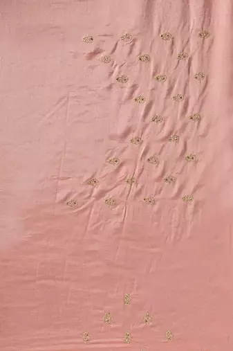 Peach heavy sequence embroidery work silk saree