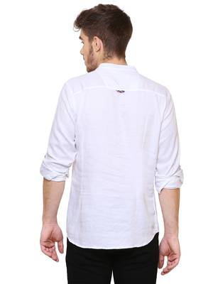 men's tailored fit white cotton short kurta 2