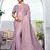 Dusty lavender heavy zari embroidery work art silk saree
