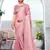 Dusty pink heavy zari embroidery work art silk saree