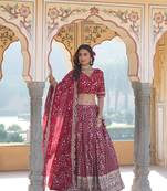Designer Pure Viscose Jacquard Fabric Lehenga Choli & Dupatta Set