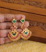 Kerala style gold plated palakka earrings