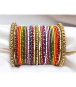 Multicoloured traditional style bangle set for two hands by leshya