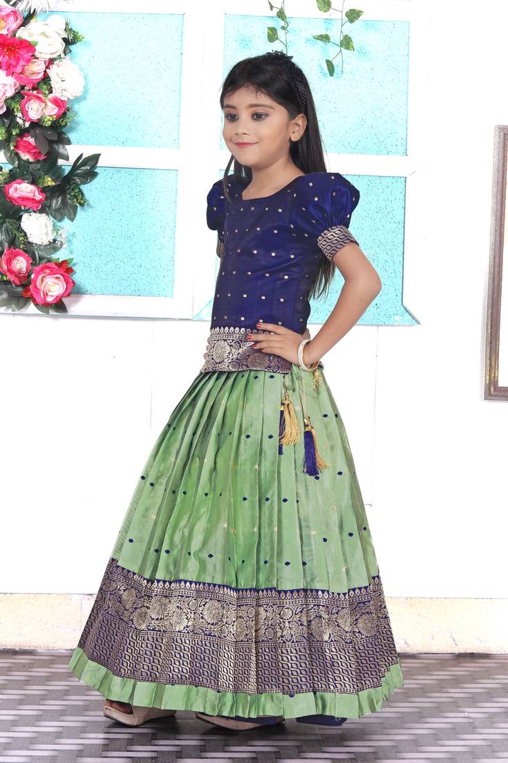 Kids Pista Lehenga choli for girls dress