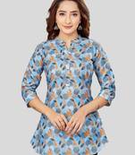 Saree swarg cotton blend printed short kurti
