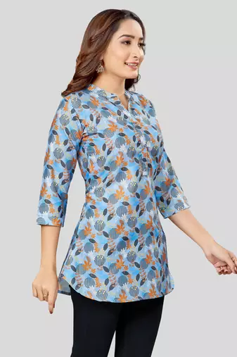  cotton blend printed short kurti