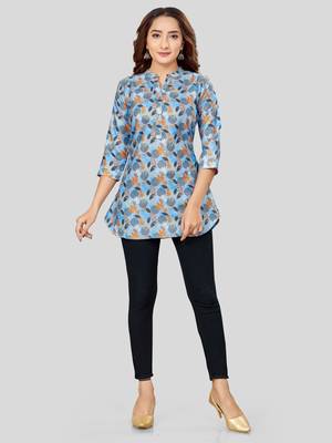  cotton blend printed short kurti 5