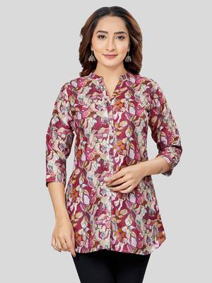  cotton blend printed short kurti 1