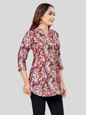  cotton blend printed short kurti 3
