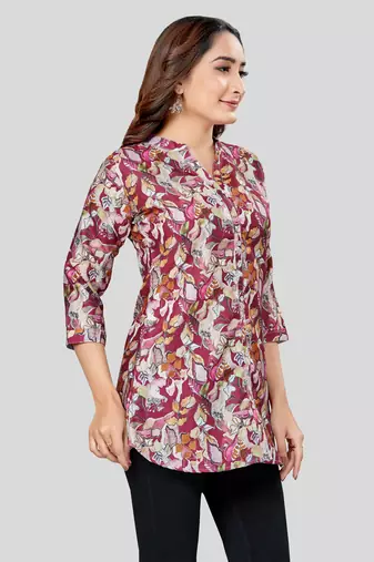  cotton blend printed short kurti