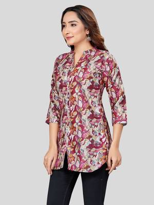  cotton blend printed short kurti 4