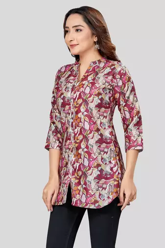  cotton blend printed short kurti