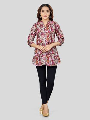  cotton blend printed short kurti 5