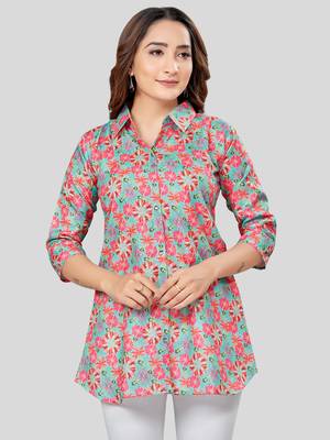  cotton blend printed short kurti 1