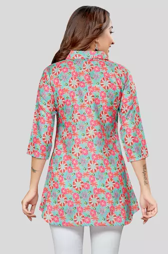  cotton blend printed short kurti