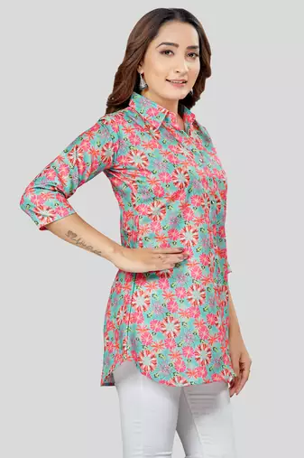  cotton blend printed short kurti