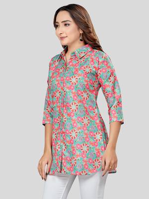  cotton blend printed short kurti 4