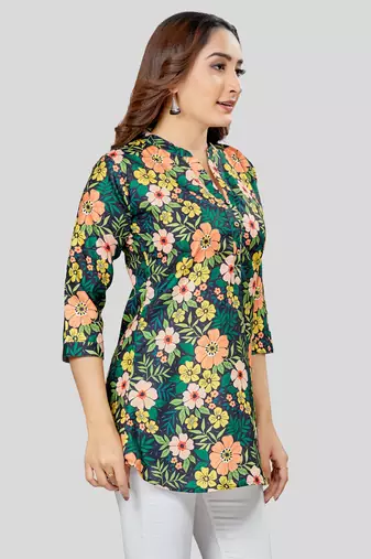  cotton blend printed short kurti
