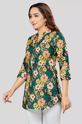  cotton blend printed short kurti
