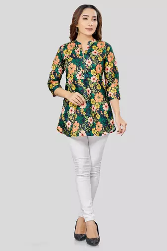  cotton blend printed short kurti