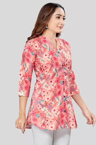  cotton blend printed short kurti