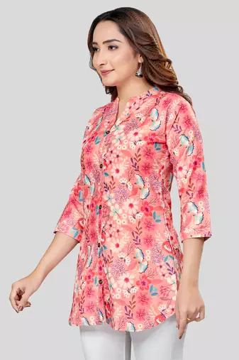  cotton blend printed short kurti
