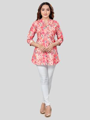  cotton blend printed short kurti 5