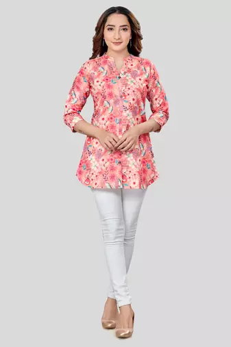  cotton blend printed short kurti