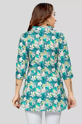  cotton blend printed short kurti