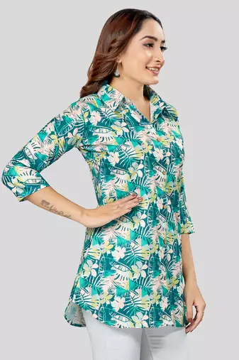  cotton blend printed short kurti